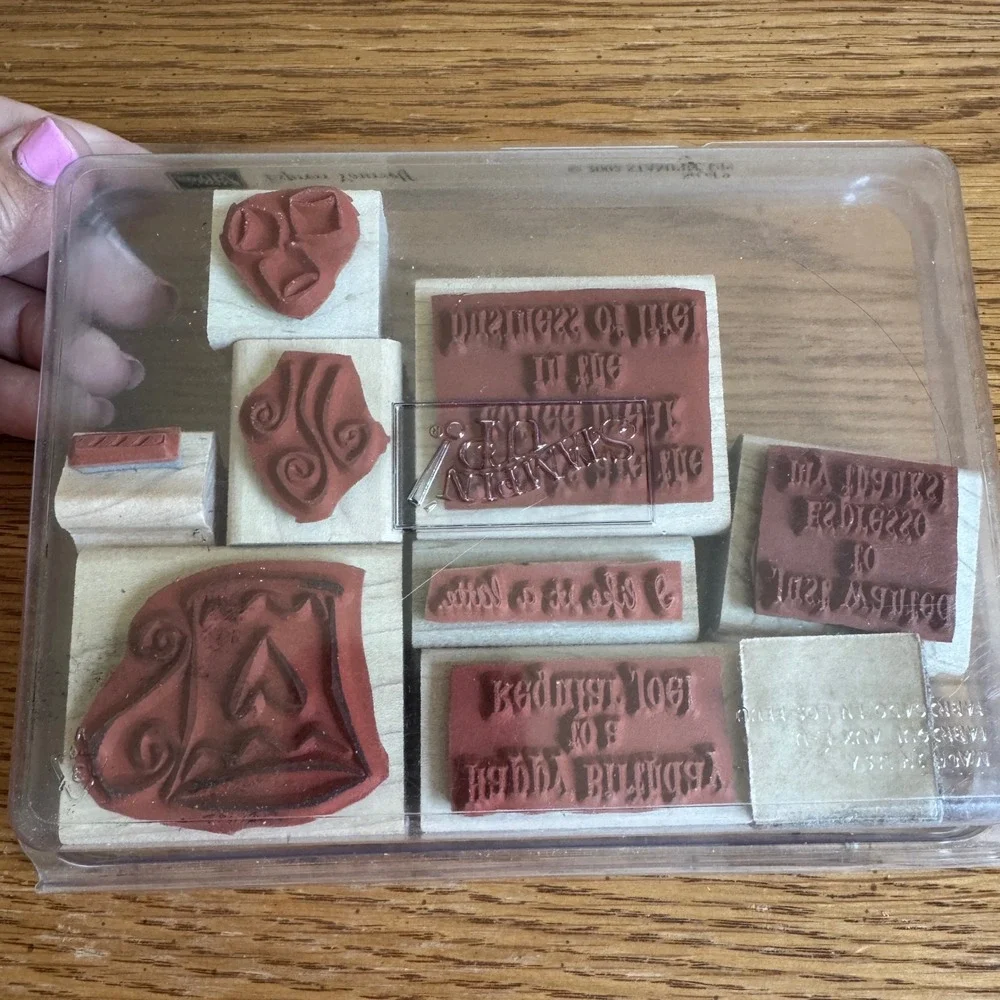 Stampin Up Espress‎ Yourself Wood Mounted Rubber Stamp Set 9 Coffee Latte 2002